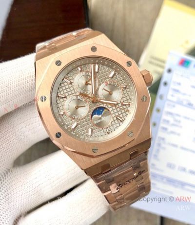 Audemars Piguet Royal Oak Perpetual Calendar Copy Watches Rose Gold